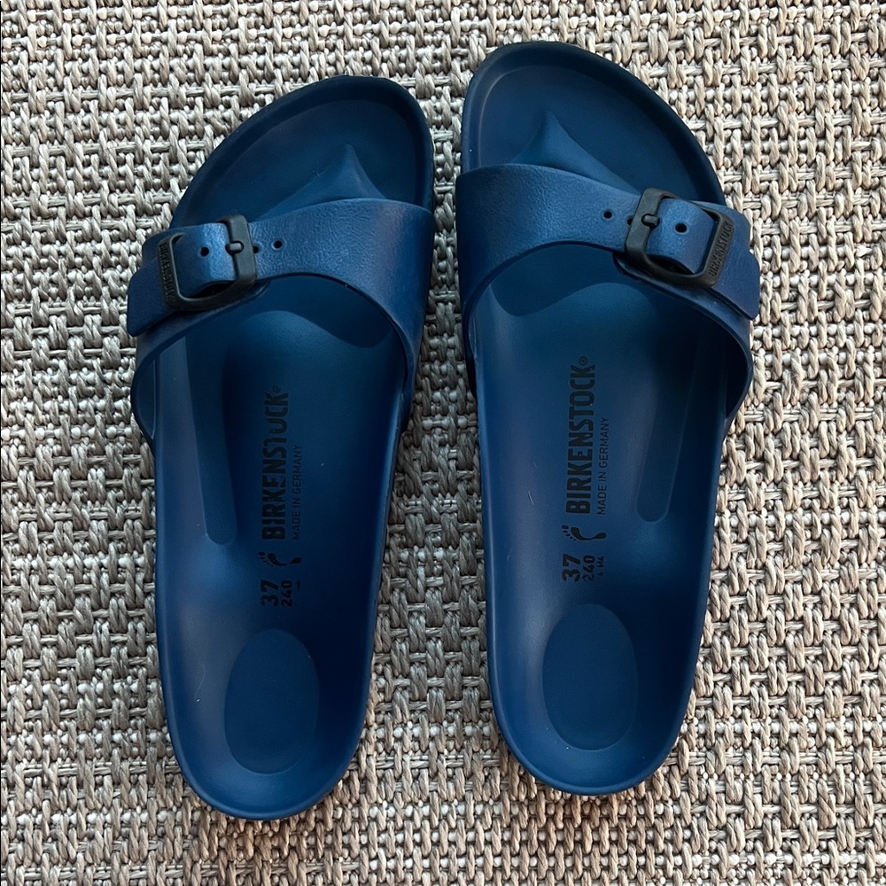 Birkenstock Navy Rubber Slide Sandals